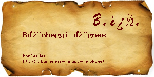 Bánhegyi Ágnes névjegykártya